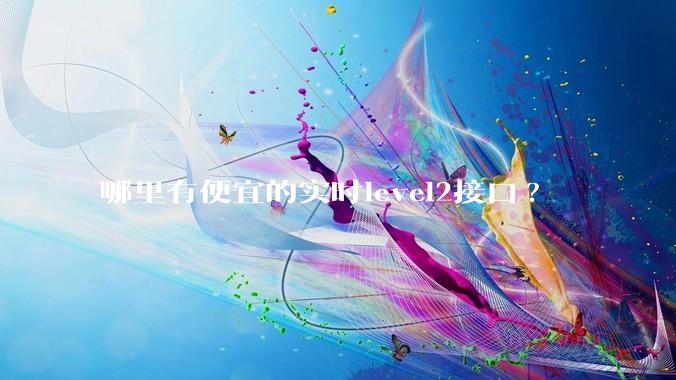 哪里有便宜的实时level2接口?