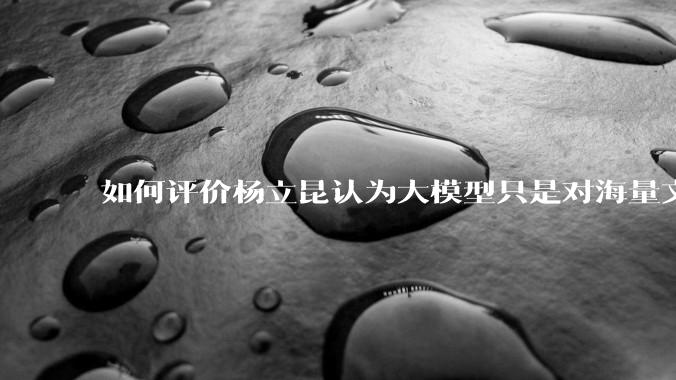 如何评价杨立昆认为大模型只是对海量文本的模式进行复杂拟合，根本不懂意义？